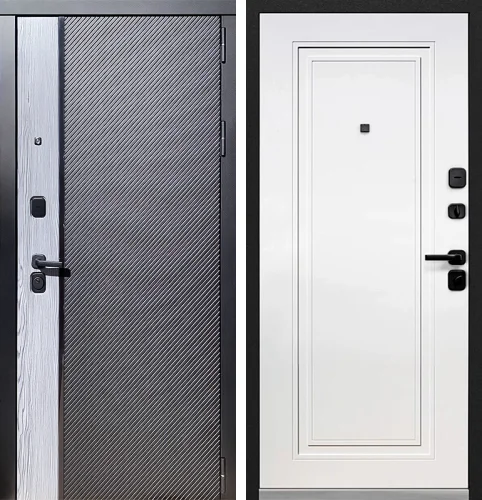 Рифленая входная дверь квартирная в сталинку №115