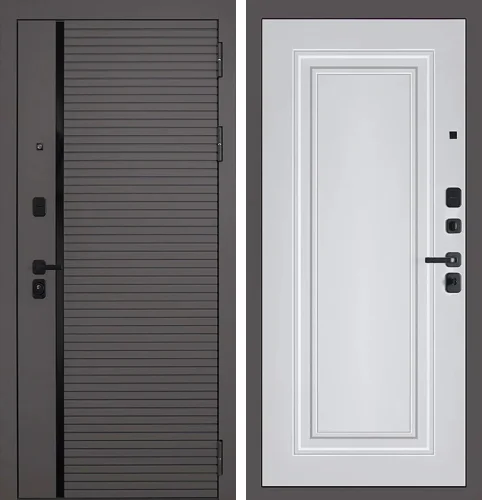 Коричневая металлическая стальная утепленная дверь №9