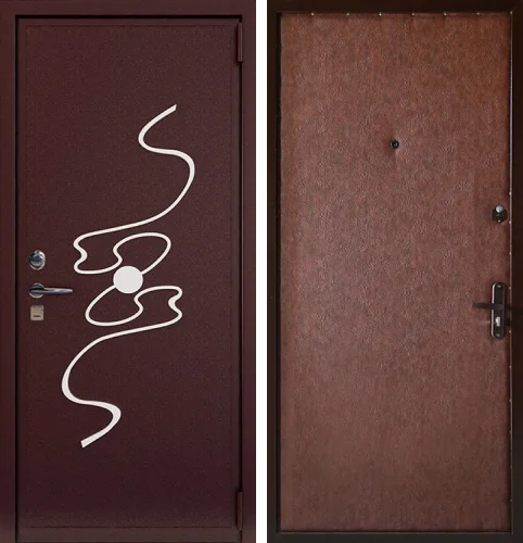 Входная дверь с обивкой из кожи №2