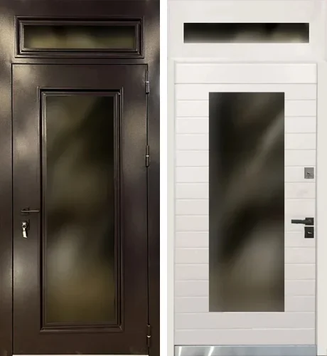 Металлическая дверь с фрамугой №9