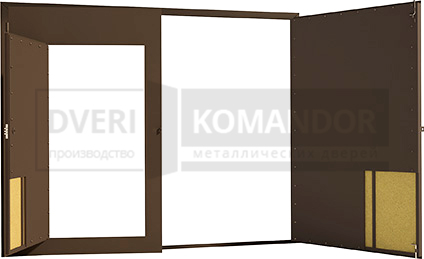 Гаражные ворота «Двойной металл» с калиткой