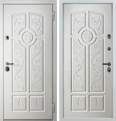 Эксклюзивная дверь уличная белая №35