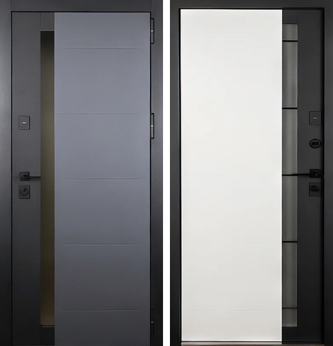 Входная дверь для частного дома со стеклом №5