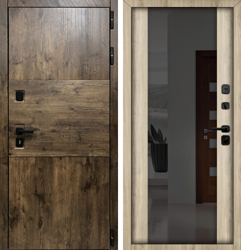 Входная дверь лофт с зеркалом от дизайнера №33