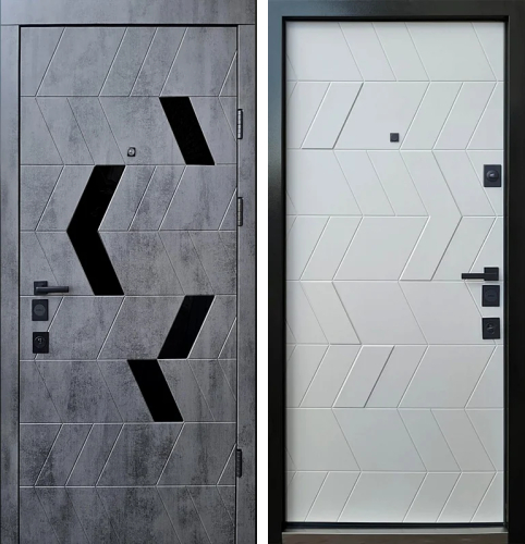 Серая входная дверь в квартиру №110