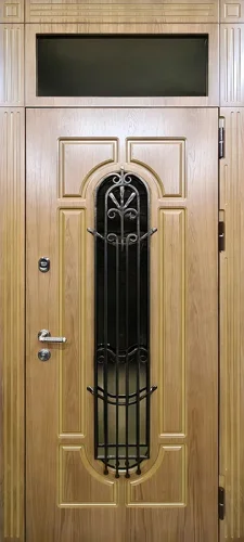 Высокая входная дверь с отделкой МДФ №49