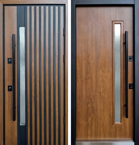 Широкая входная дверь с большой ручкой №6