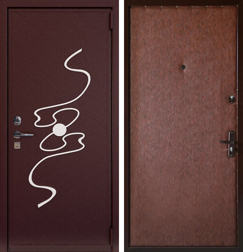 Входная дверь с обивкой из кожи №2