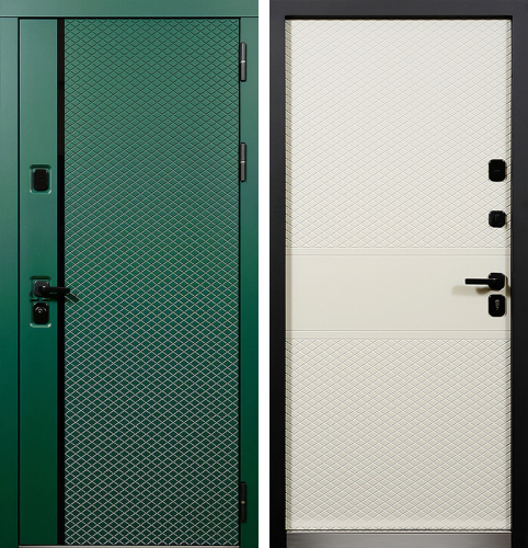 Входная дверь зеленого цвета по индивидуальному заказу №114