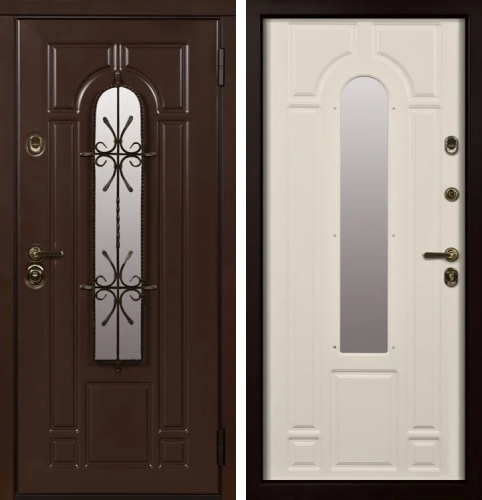 Входная дверь в дом со стеклом №12