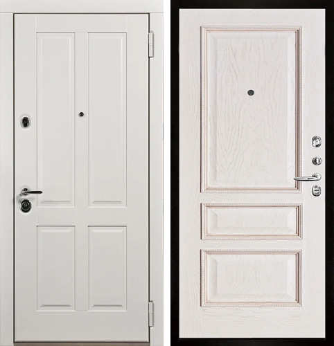 Однопольная белая входная дверь №17