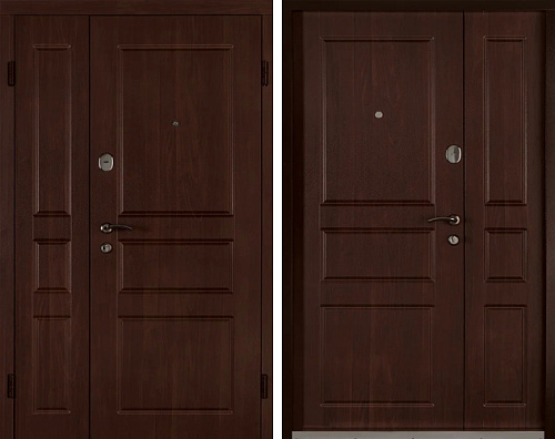 Нестандартная железная дверь двухстворчатая №1