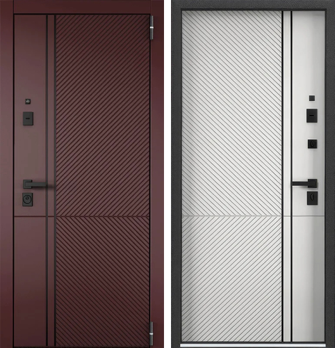 Красная шумоизолирующая входная дверь №24