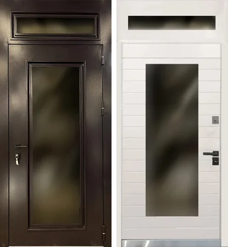 Металлическая дверь с фрамугой №9