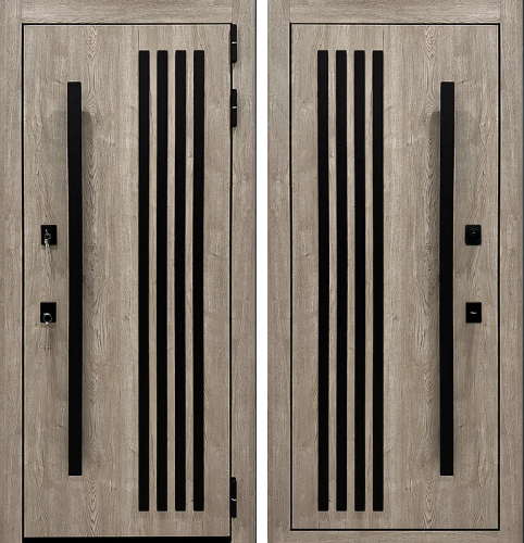 Входная дверь Термо с большой вертикальной штангой во всю высоту №71