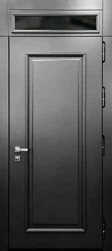 Металлическая дверь со стеклянной фрамугой №44