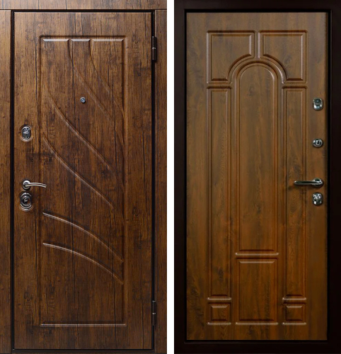 Металлическая дверь с деревянной отделкой №66