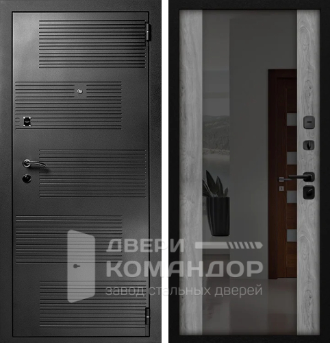 Дверь входная звукоизоляционная металлическая с зеркалом №29
