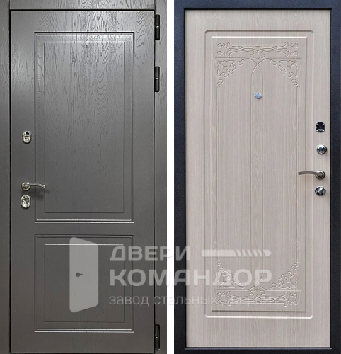 Дверь входная серая уличная №93 размером 860x2050 мм