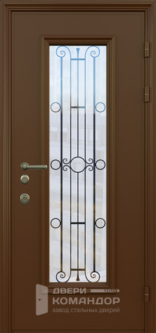 Дверь с терморазрывом и окном №23 размером 860x2050 мм - наружная сторона