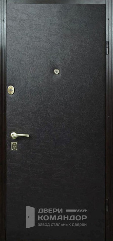 Входная дверь черная с зеркалом №1 - наружная сторона