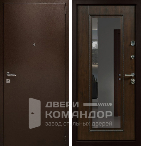 Зеркальная входная дверь в квартиру №8 размером 900x2000 мм