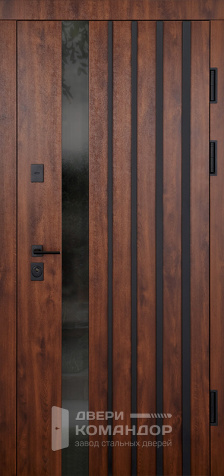 Входная дверь белая внутри с шумоизоляцией и зеркалом №7 - наружная сторона