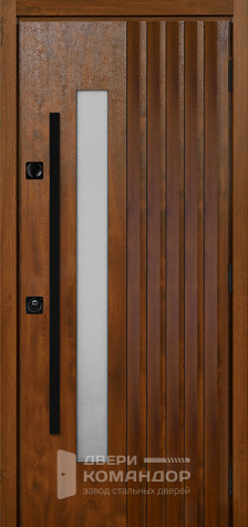 Металлическая дверь с терморазрывом со стеклом №79 размером 860x2050 мм - наружная сторона