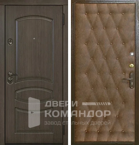 Металлическая дверь со шпоном  и дерматином №15 размером 900x2000 мм