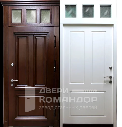 Металлическая дверь с фрамугой сверху №13