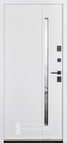 Входная дверь белая внутри с шумоизоляцией и зеркалом №7 - внутренняя сторона